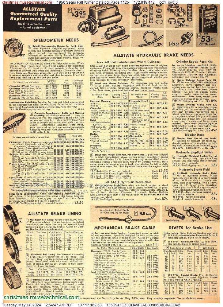 1950 Sears Fall Winter Catalog, Page 1125