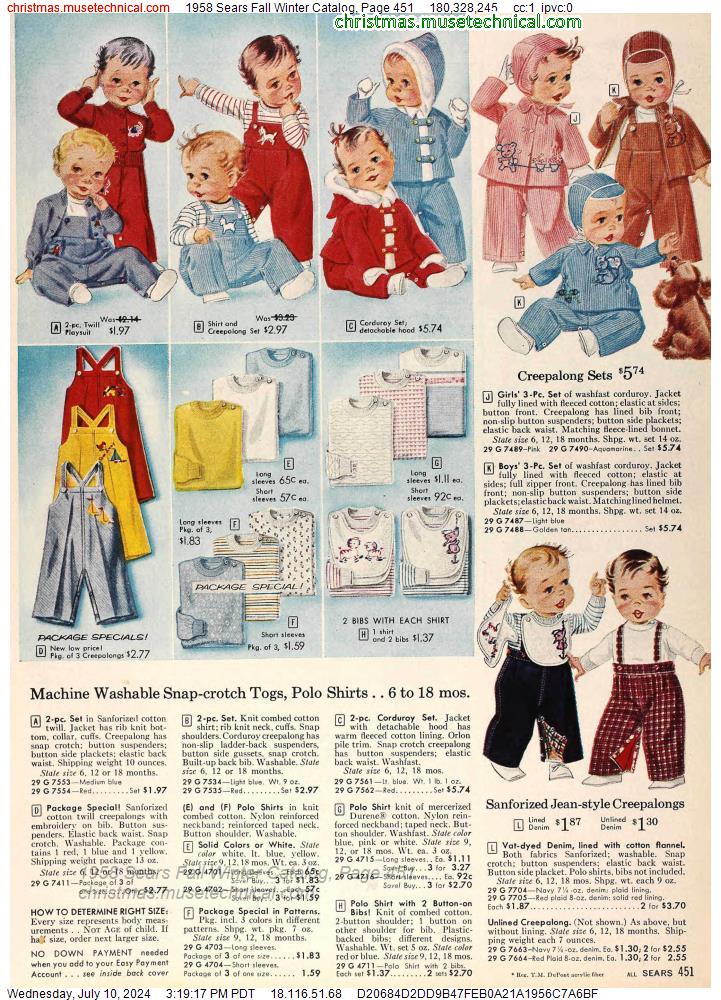 1958 Sears Fall Winter Catalog, Page 451