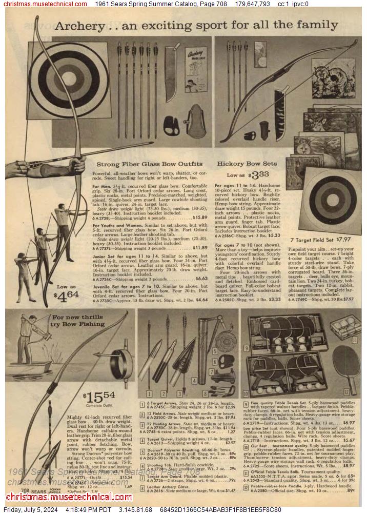 1961 Sears Spring Summer Catalog, Page 708