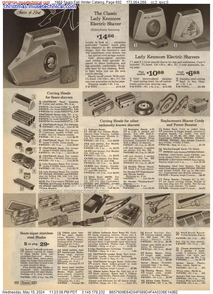 1968 Sears Fall Winter Catalog, Page 692