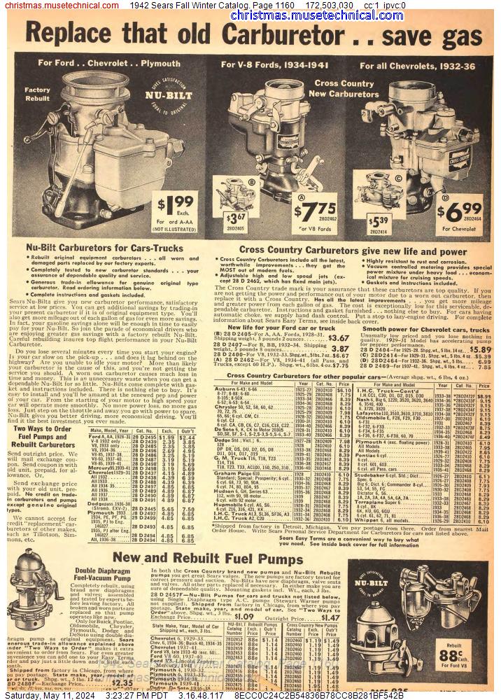1942 Sears Fall Winter Catalog, Page 1160
