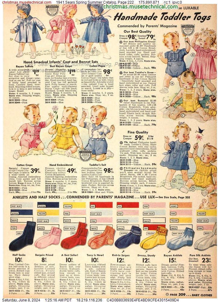 1941 Sears Spring Summer Catalog, Page 222