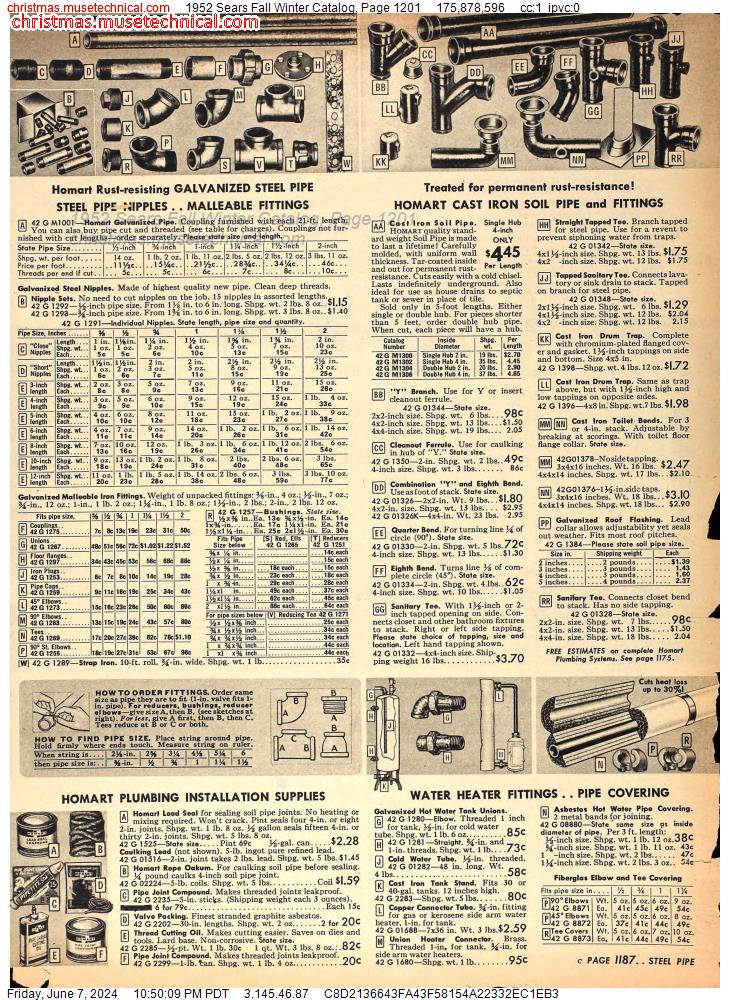 1952 Sears Fall Winter Catalog, Page 1201