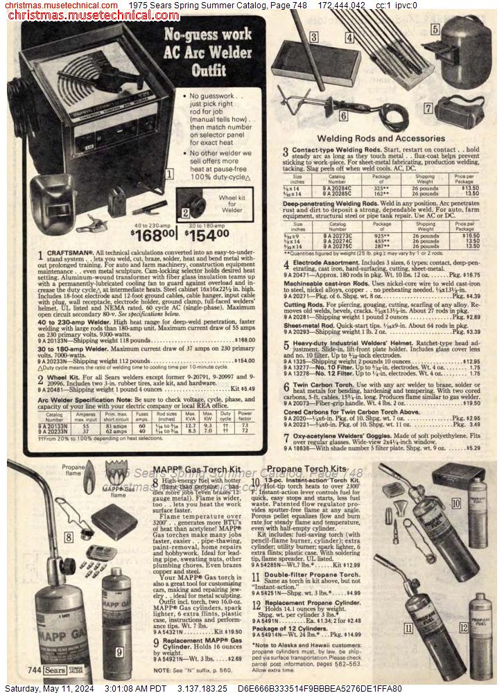 1975 Sears Spring Summer Catalog, Page 748