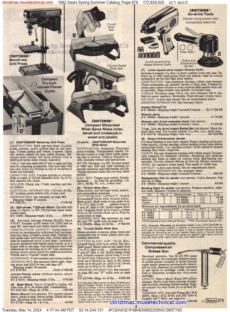 1982 Sears Spring Summer Catalog, Page 879