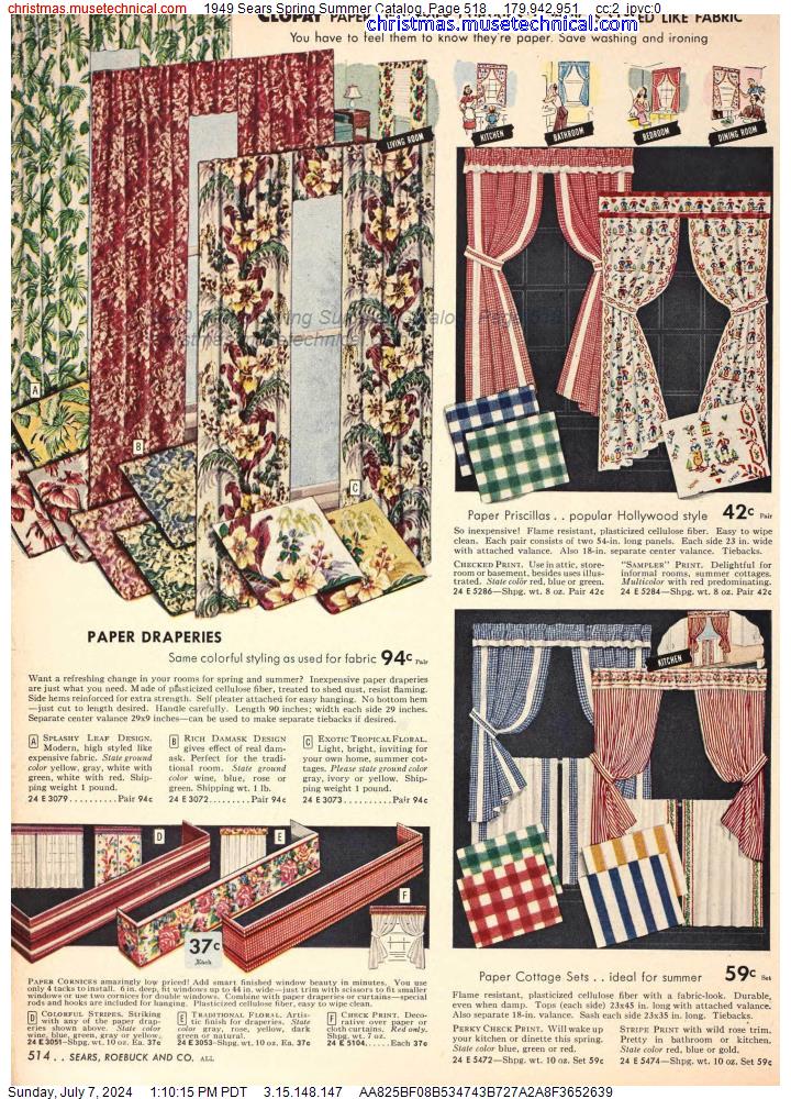 1949 Sears Spring Summer Catalog, Page 518