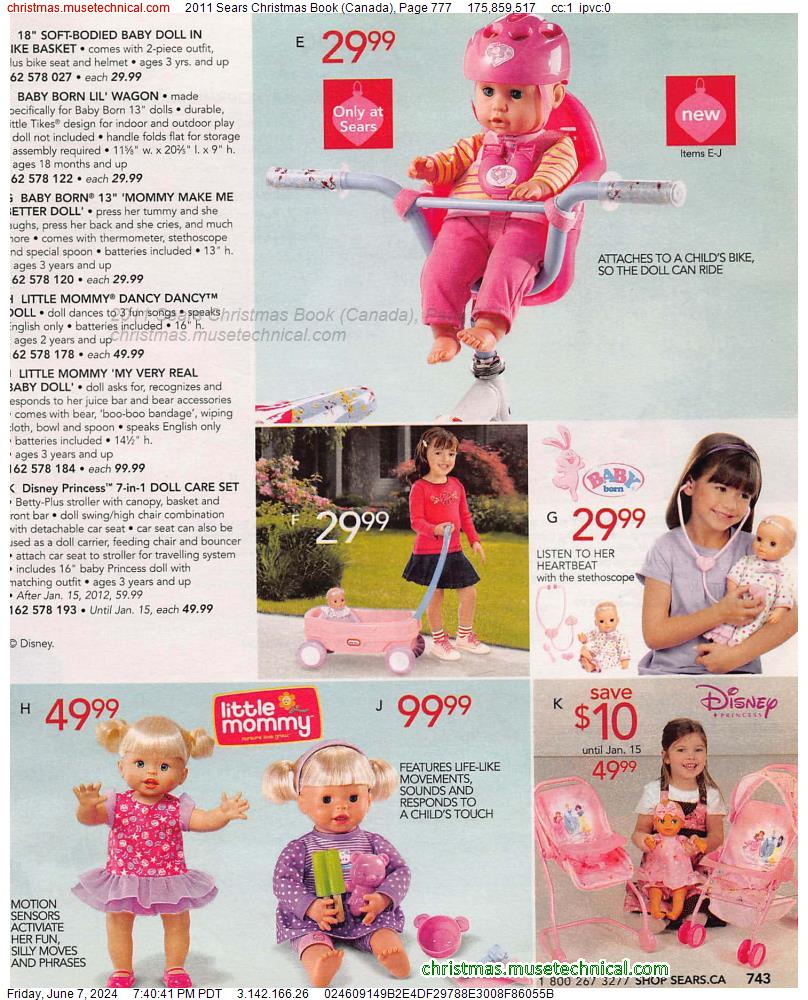 2011 Sears Christmas Book (Canada), Page 777