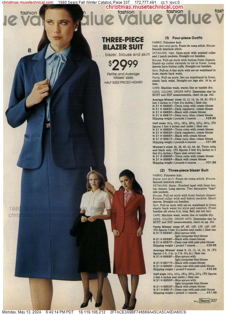 1980 Sears Fall Winter Catalog, Page 337