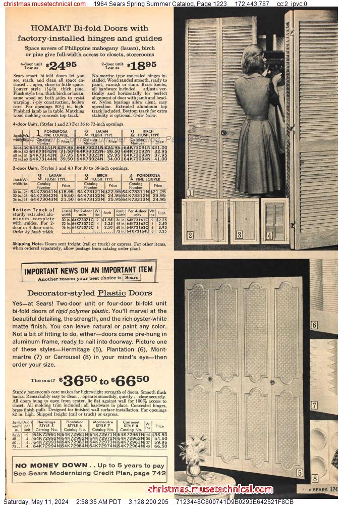 1964 Sears Spring Summer Catalog, Page 1223