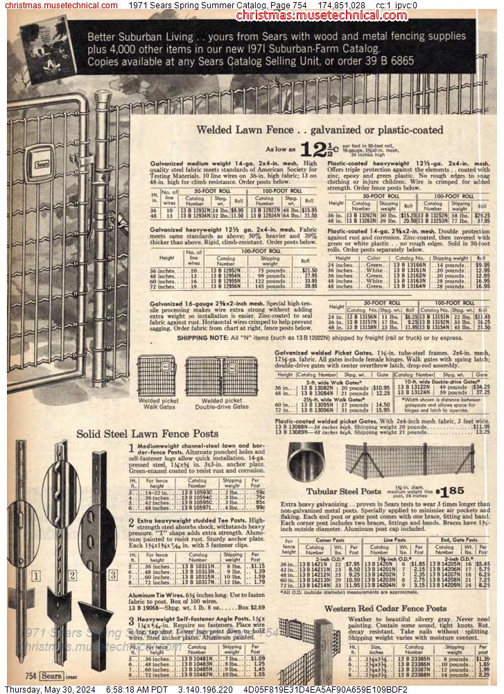 1971 Sears Spring Summer Catalog, Page 754