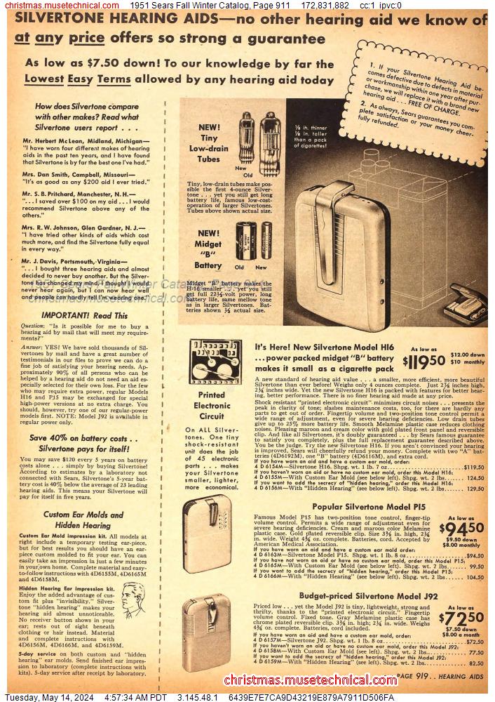 1951 Sears Fall Winter Catalog, Page 911