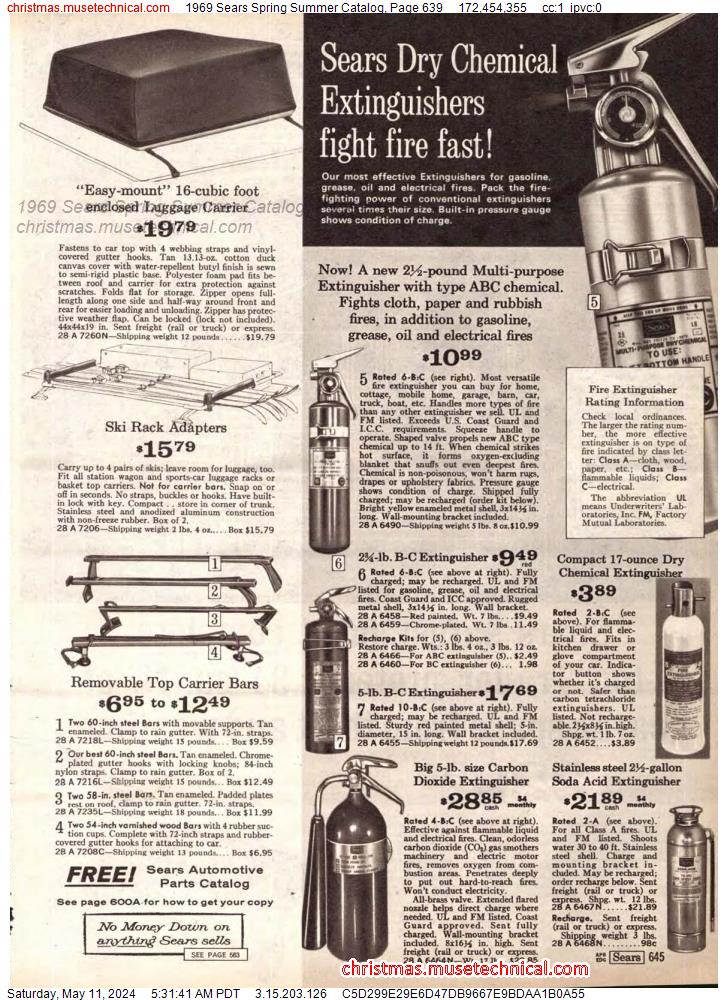1969 Sears Spring Summer Catalog, Page 639