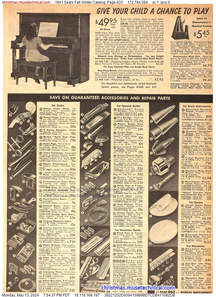 1941 Sears Fall Winter Catalog, Page 933