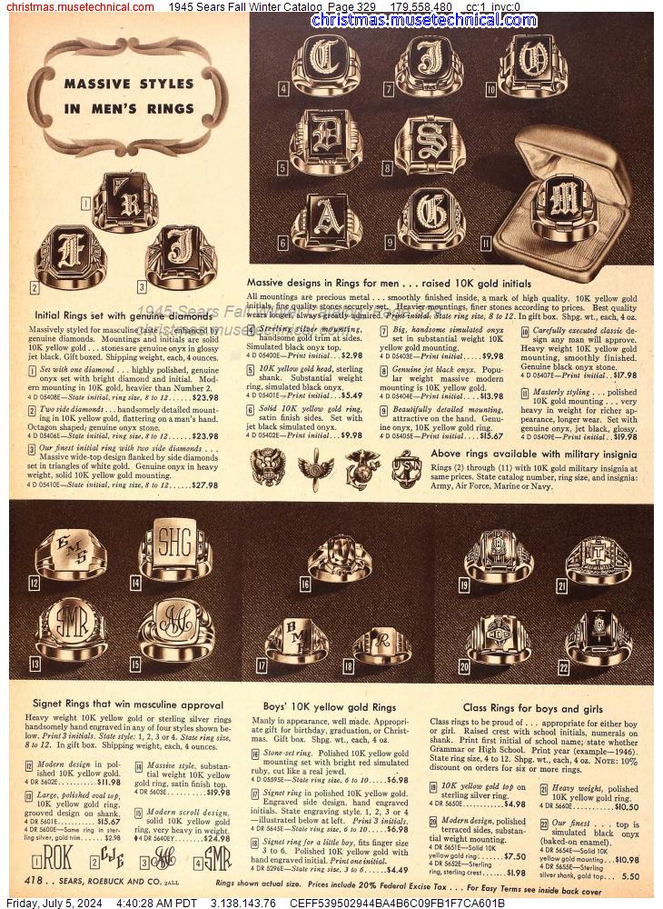 1945 Sears Fall Winter Catalog, Page 329