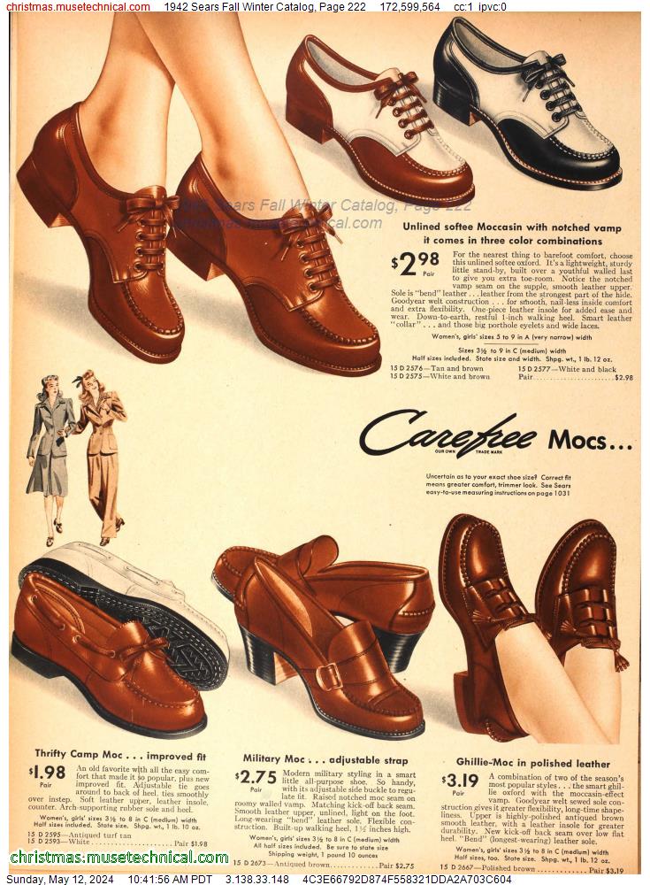 1942 Sears Fall Winter Catalog, Page 222