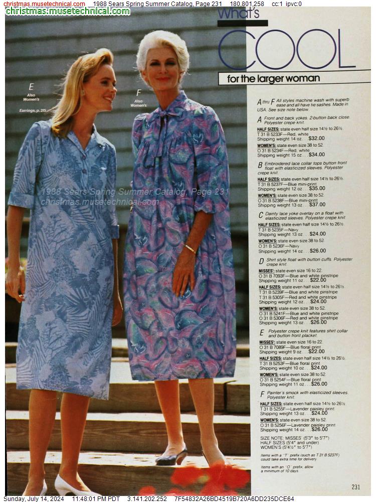 1988 Sears Spring Summer Catalog, Page 231