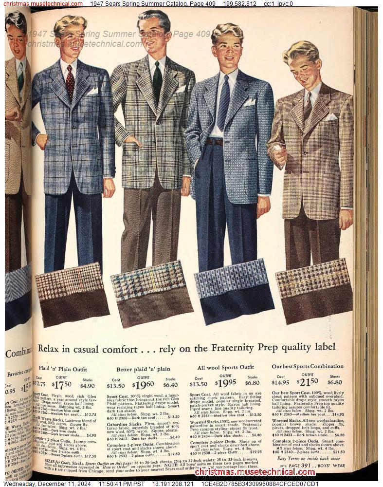 1947 Sears Spring Summer Catalog, Page 409