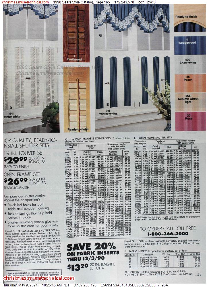 1990 Sears Style Catalog, Page 165