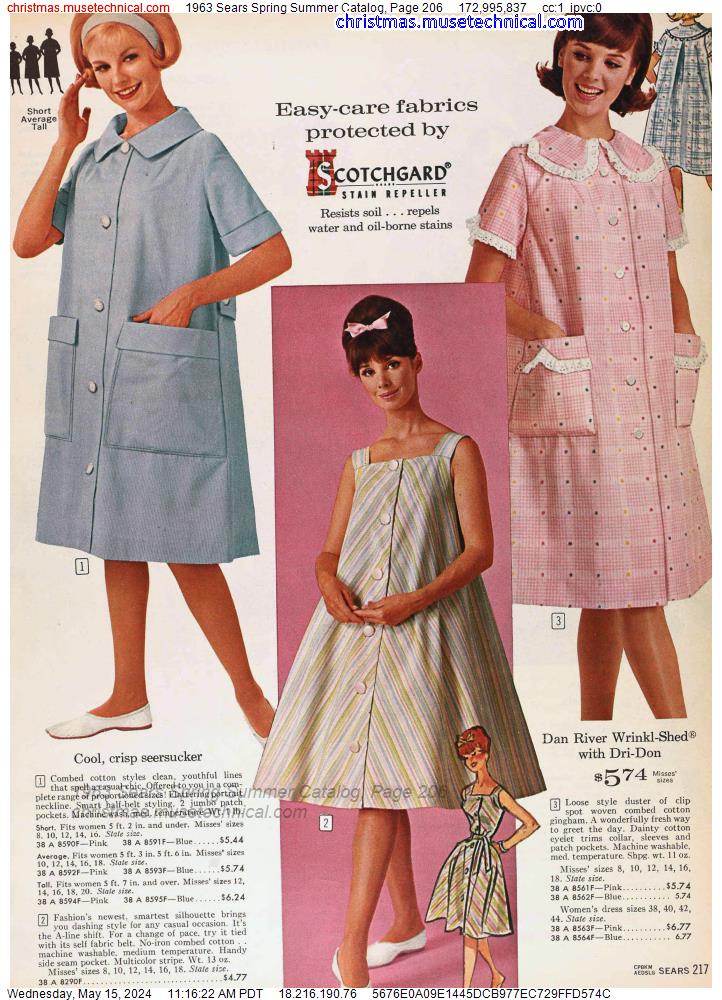 1963 Sears Spring Summer Catalog, Page 206