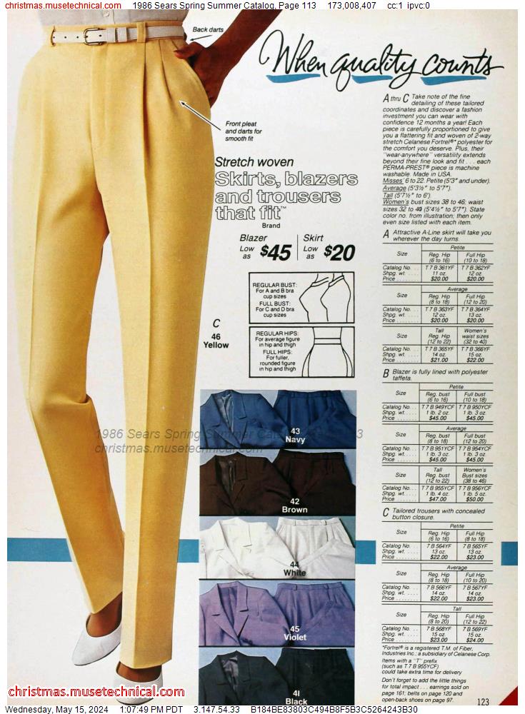 1986 Sears Spring Summer Catalog, Page 113