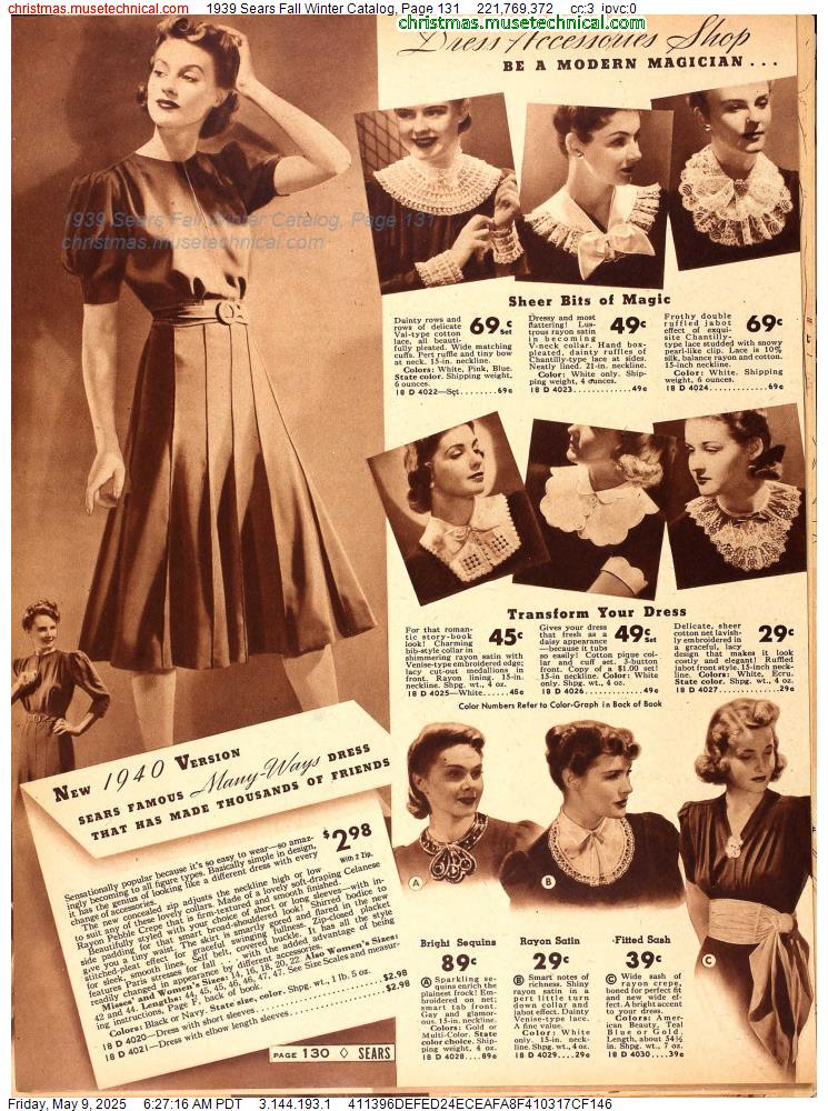 1939 Sears Fall Winter Catalog, Page 131