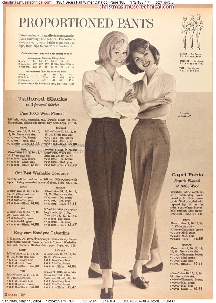 1961 Sears Fall Winter Catalog, Page 106