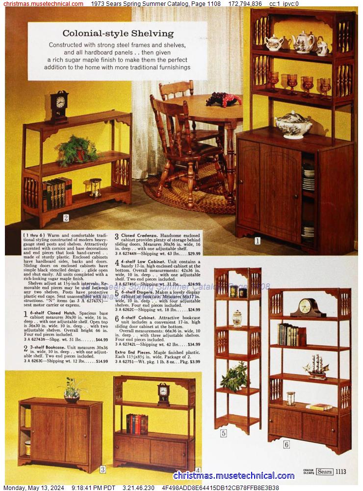 1973 Sears Spring Summer Catalog, Page 1108