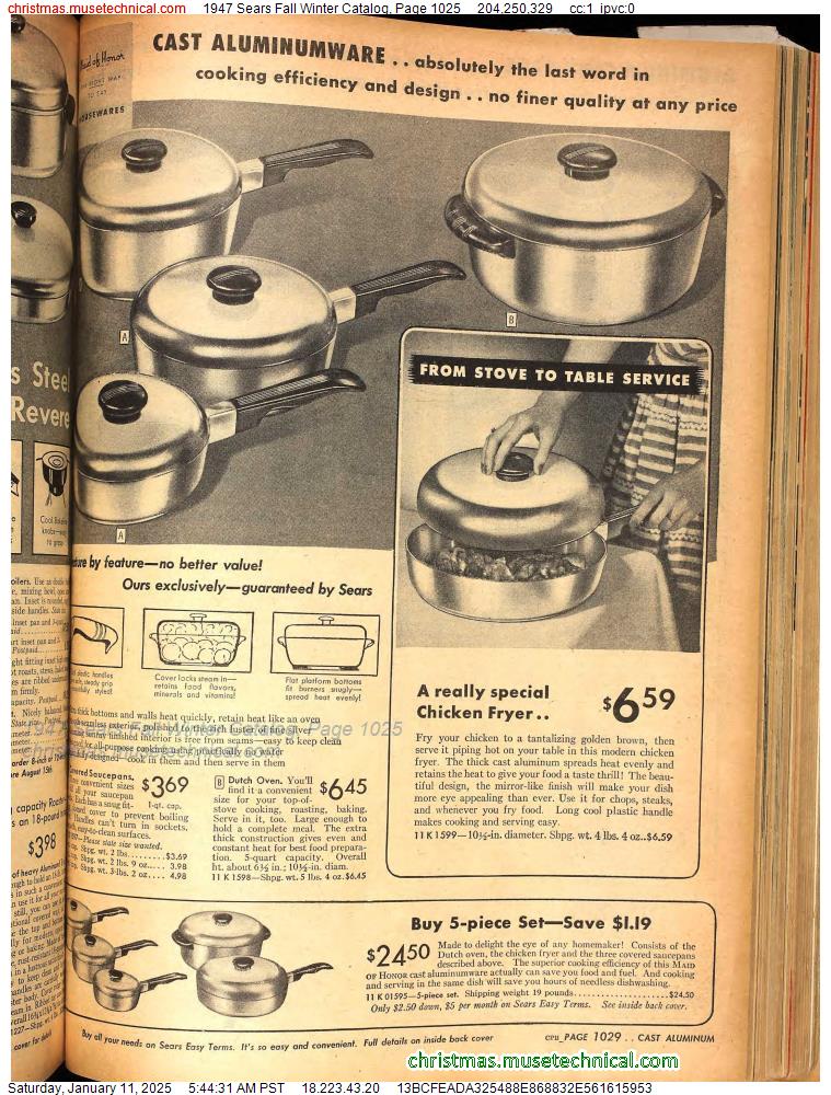 1947 Sears Fall Winter Catalog, Page 1025