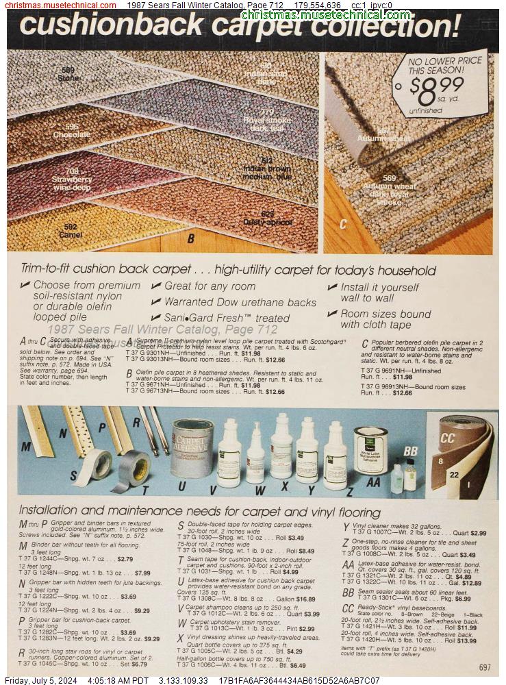 1987 Sears Fall Winter Catalog, Page 712