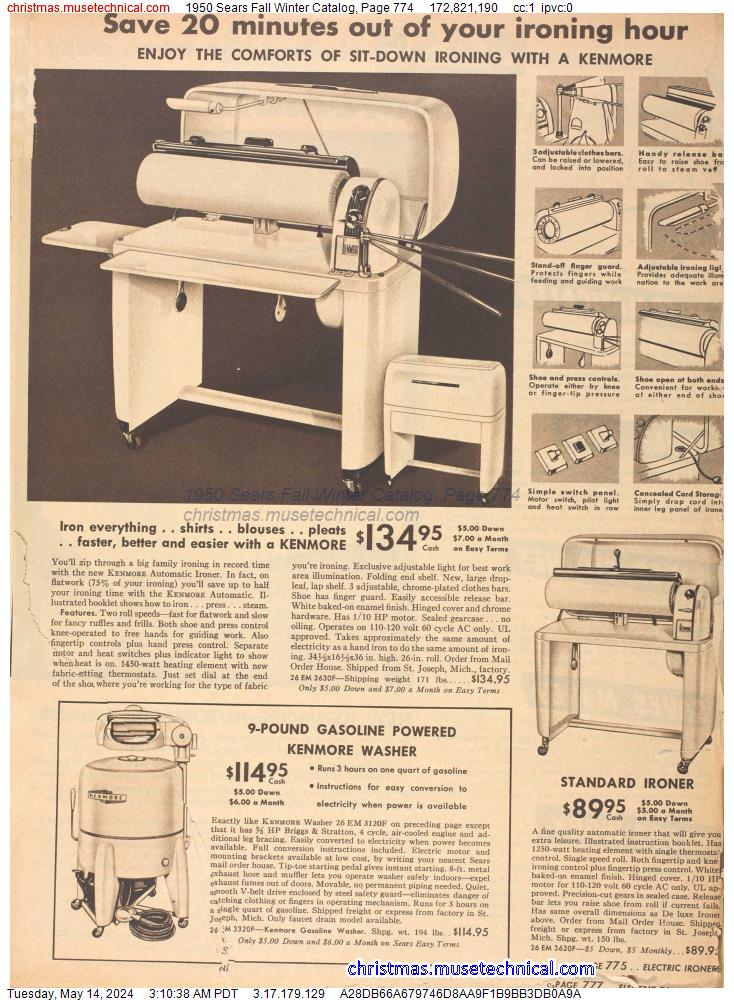 1950 Sears Fall Winter Catalog, Page 774
