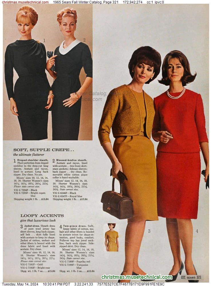 1965 Sears Fall Winter Catalog, Page 321