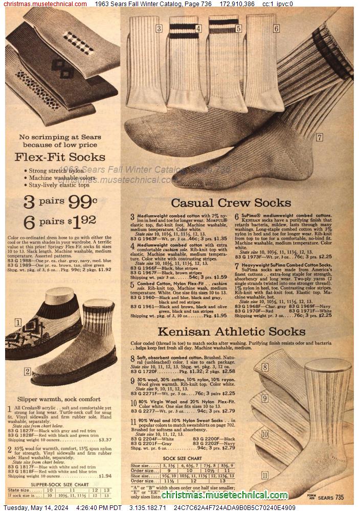 1963 Sears Fall Winter Catalog, Page 736