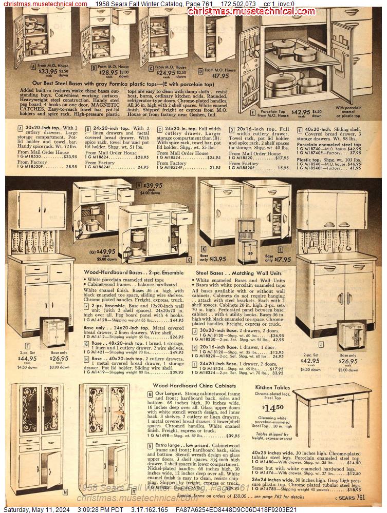 1958 Sears Fall Winter Catalog, Page 761