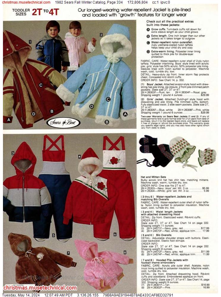 1982 Sears Fall Winter Catalog, Page 334