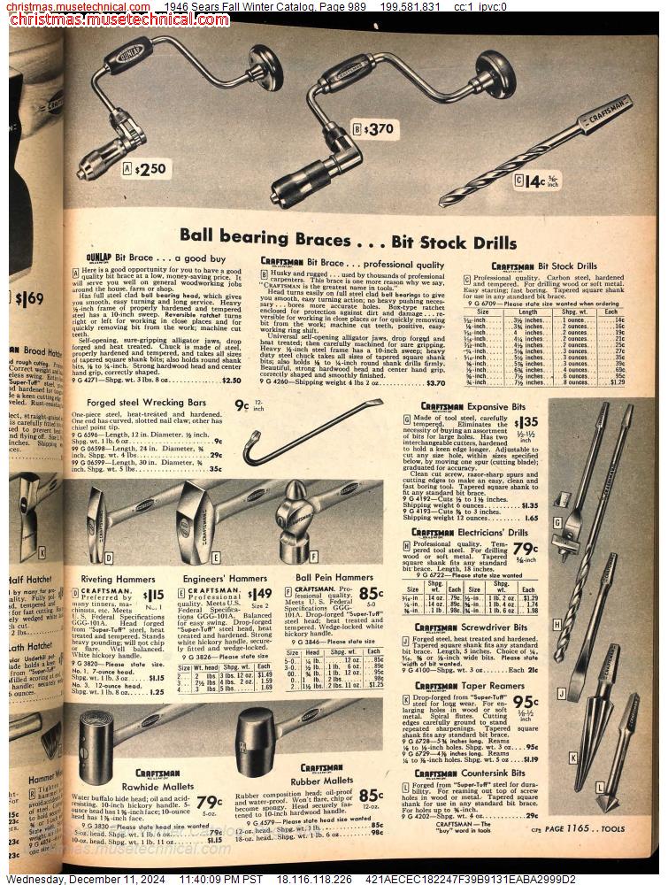 1946 Sears Fall Winter Catalog, Page 989