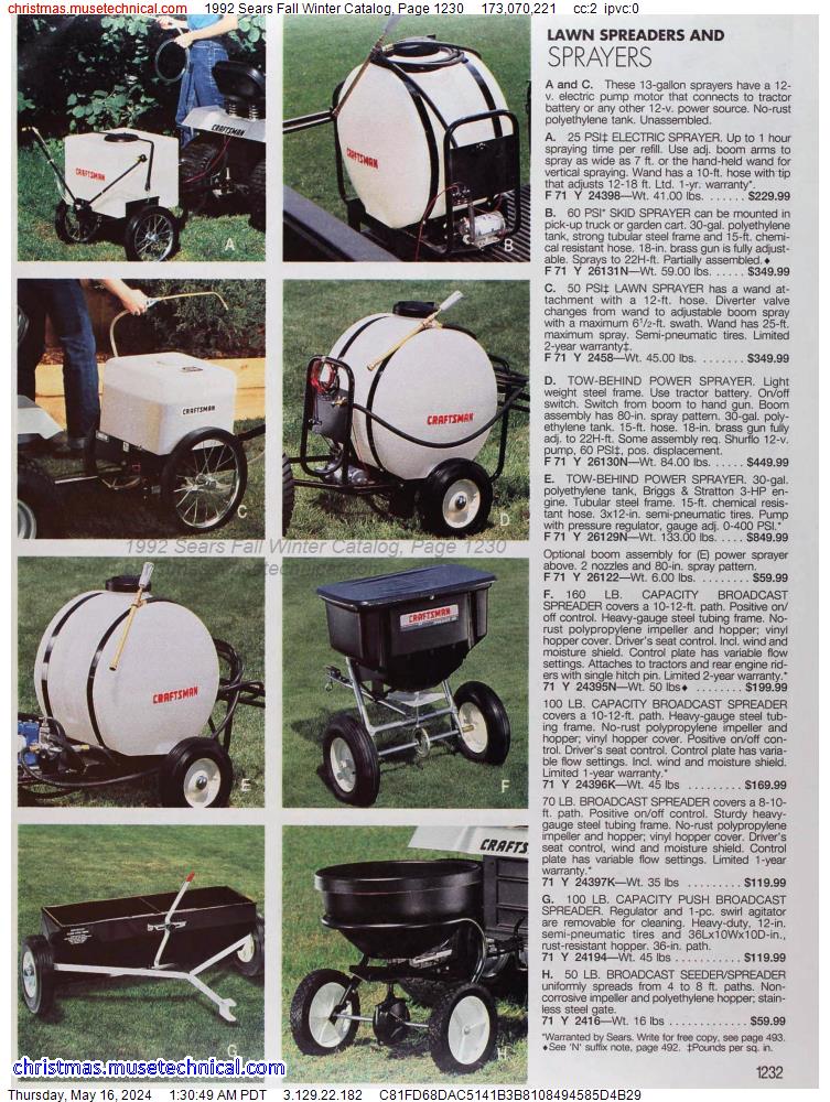 1992 Sears Fall Winter Catalog, Page 1230
