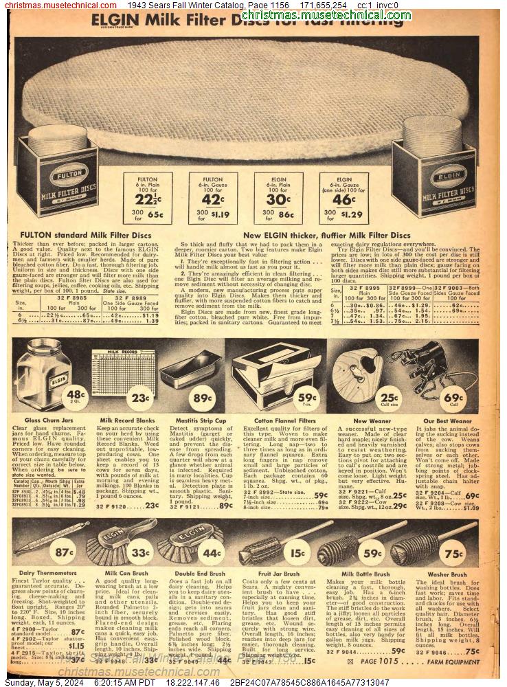 1943 Sears Fall Winter Catalog, Page 1156