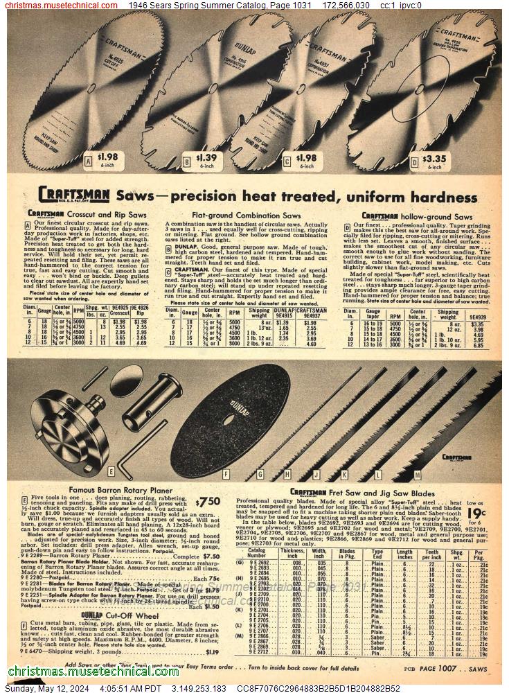 1946 Sears Spring Summer Catalog, Page 1031