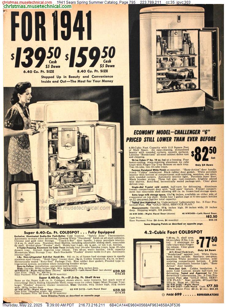 1941 Sears Spring Summer Catalog, Page 795