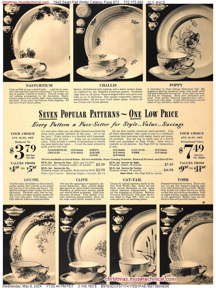 1940 Sears Fall Winter Catalog, Page 873