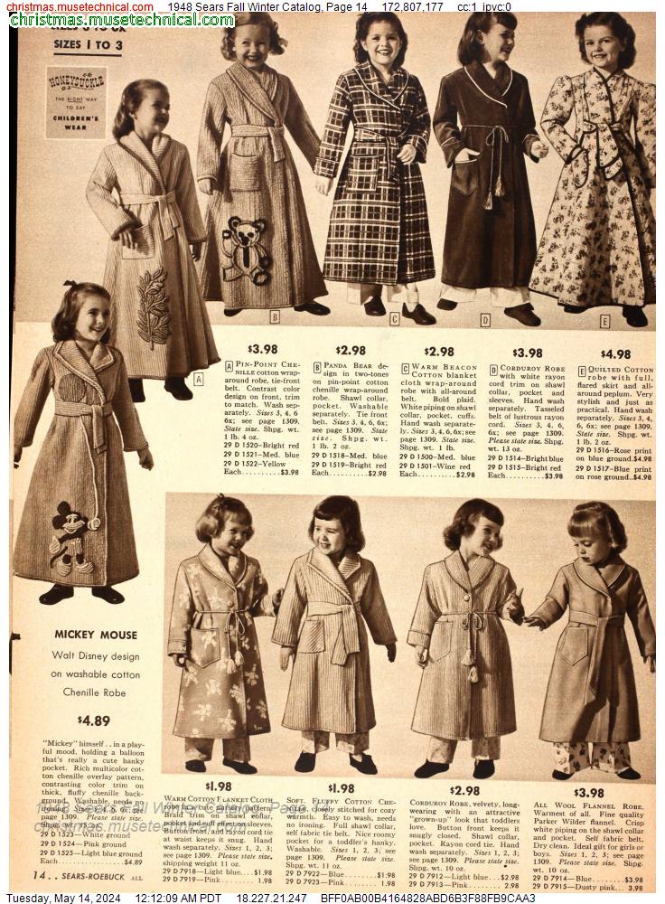 1948 Sears Fall Winter Catalog, Page 14