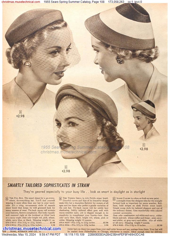1955 Sears Spring Summer Catalog, Page 108