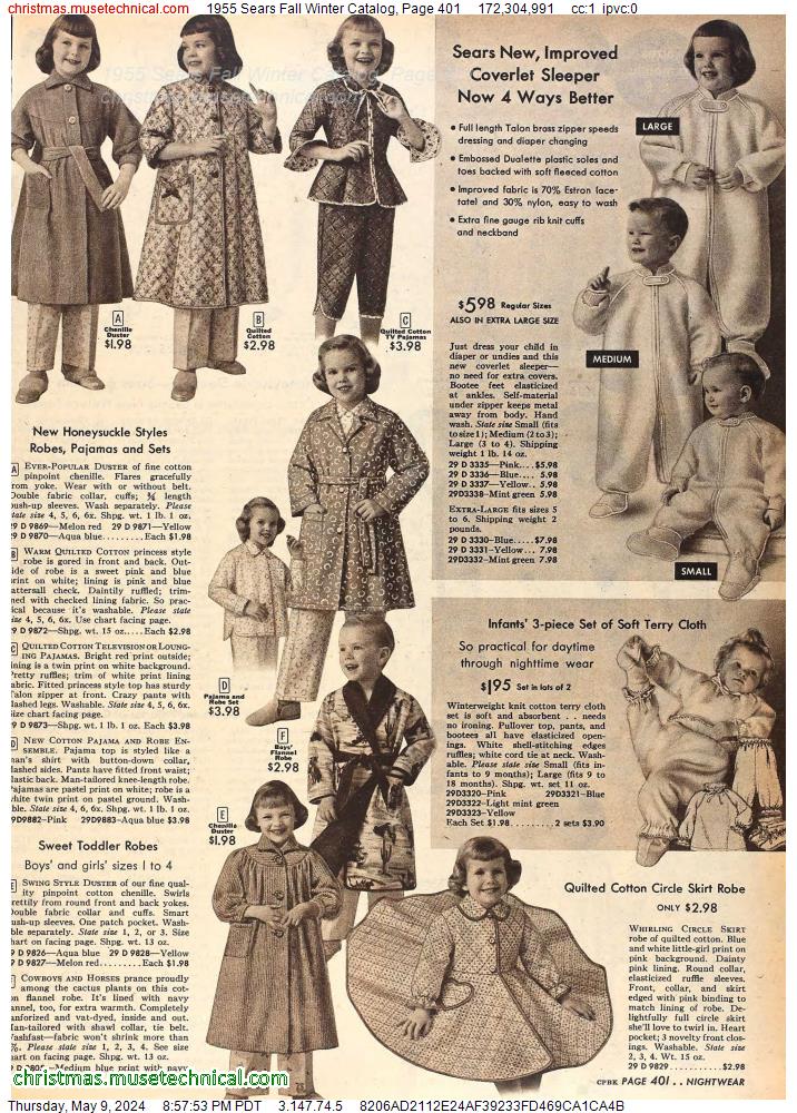 1955 Sears Fall Winter Catalog, Page 401