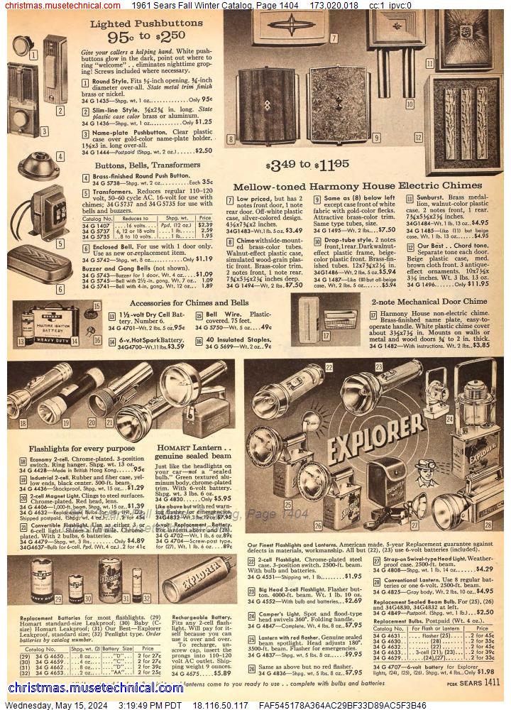 1961 Sears Fall Winter Catalog, Page 1404