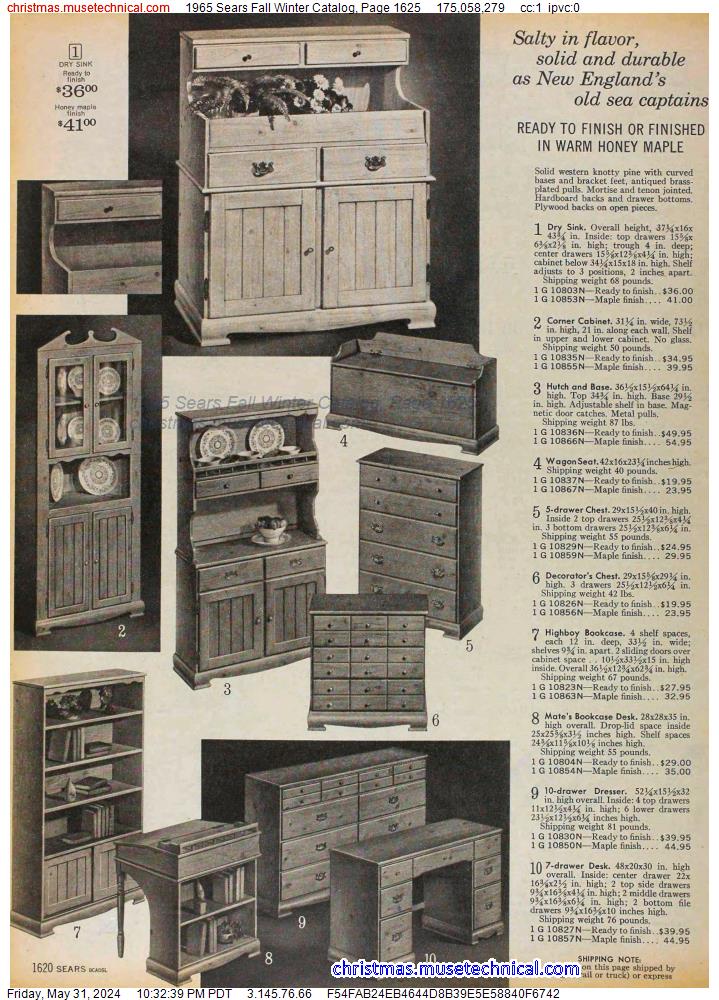 1965 Sears Fall Winter Catalog, Page 1625