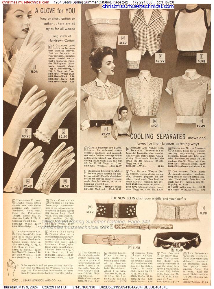 1954 Sears Spring Summer Catalog, Page 242