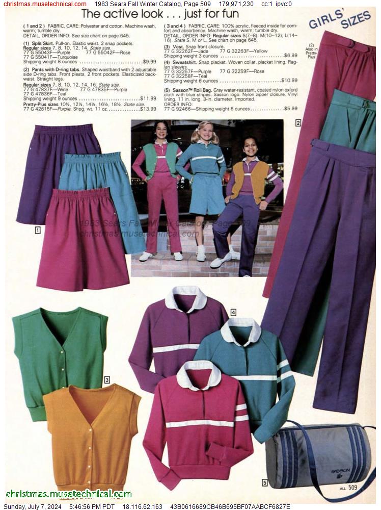 1983 Sears Fall Winter Catalog, Page 509