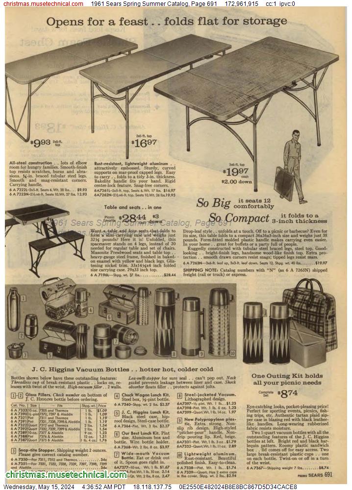 1961 Sears Spring Summer Catalog, Page 691