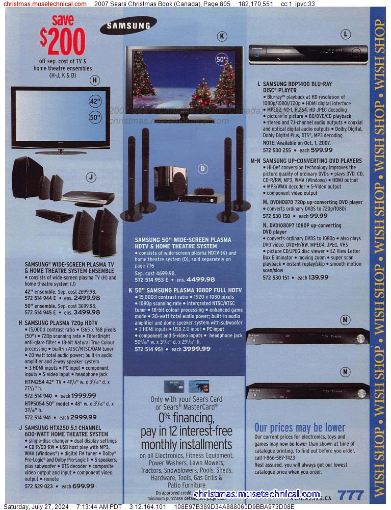 2007 Sears Christmas Book (Canada), Page 805