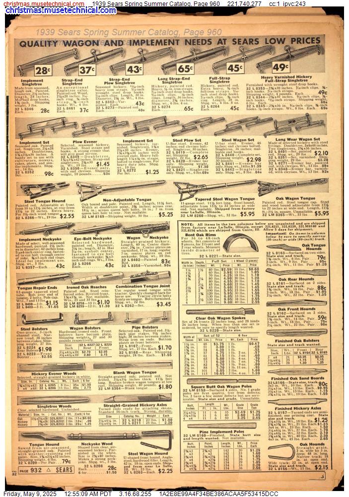 1939 Sears Spring Summer Catalog, Page 960